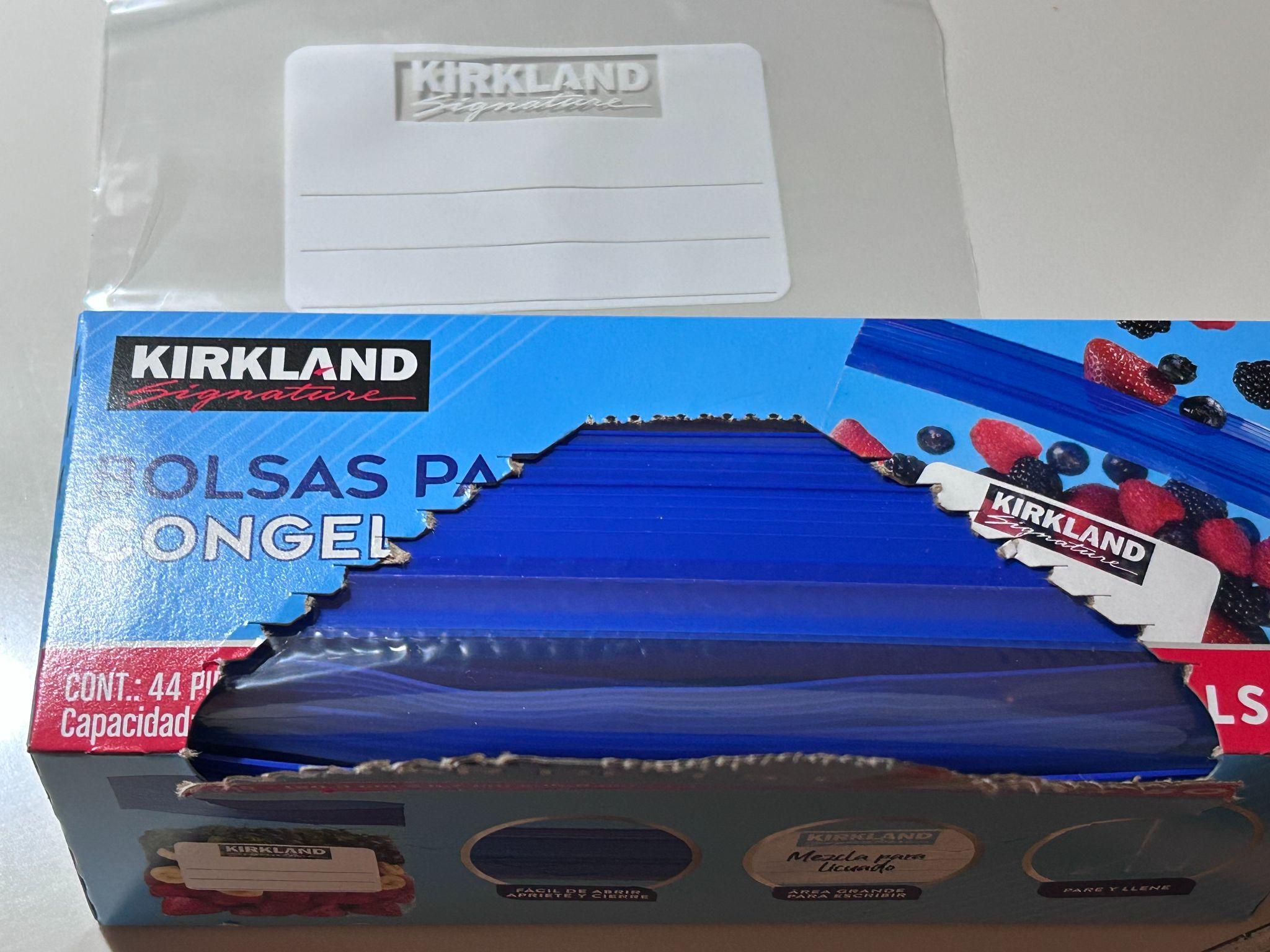 One inner box opened with the freezer bag partially pulled out