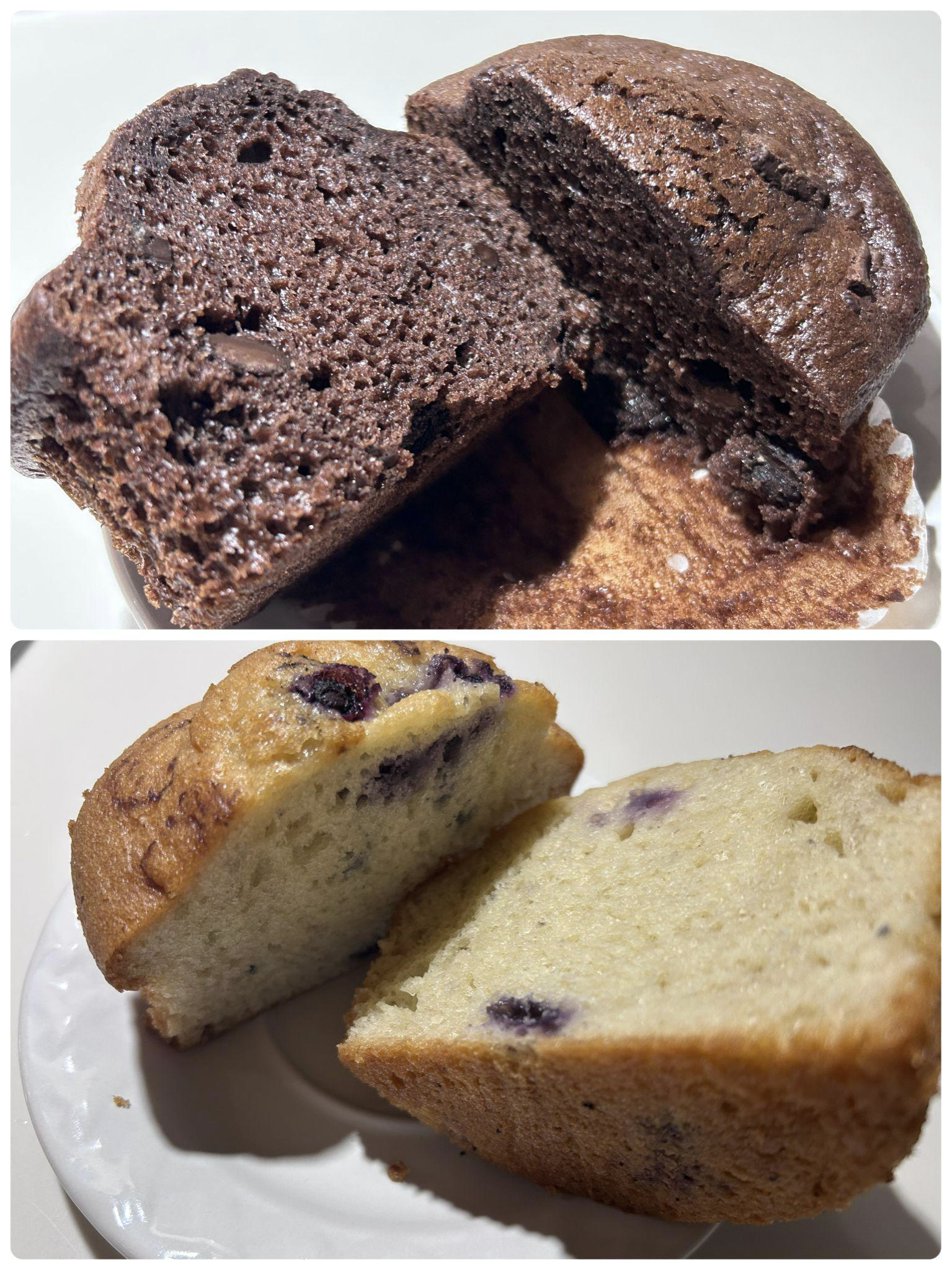 Two muffin boxes viewed from the top