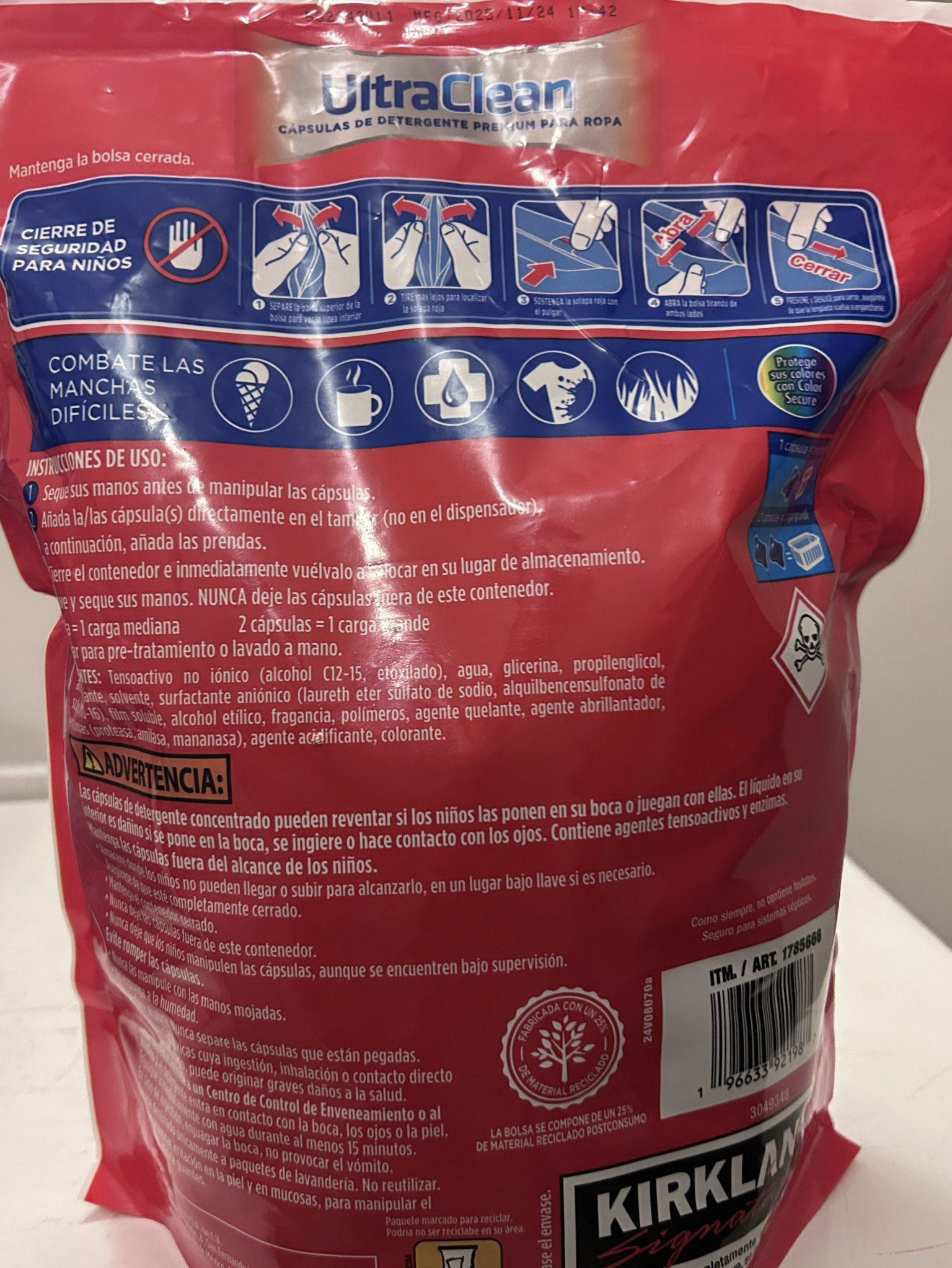 Back of the package with instructions